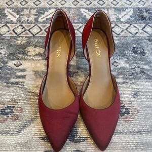 BHLDN Women's Burgundy Pointed Toe Flats